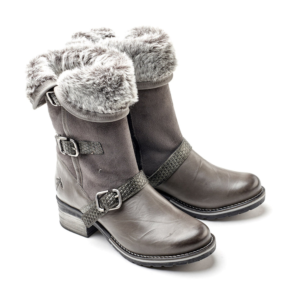 Dromedaris Kya Mid-Calf Leather & Fur Boot