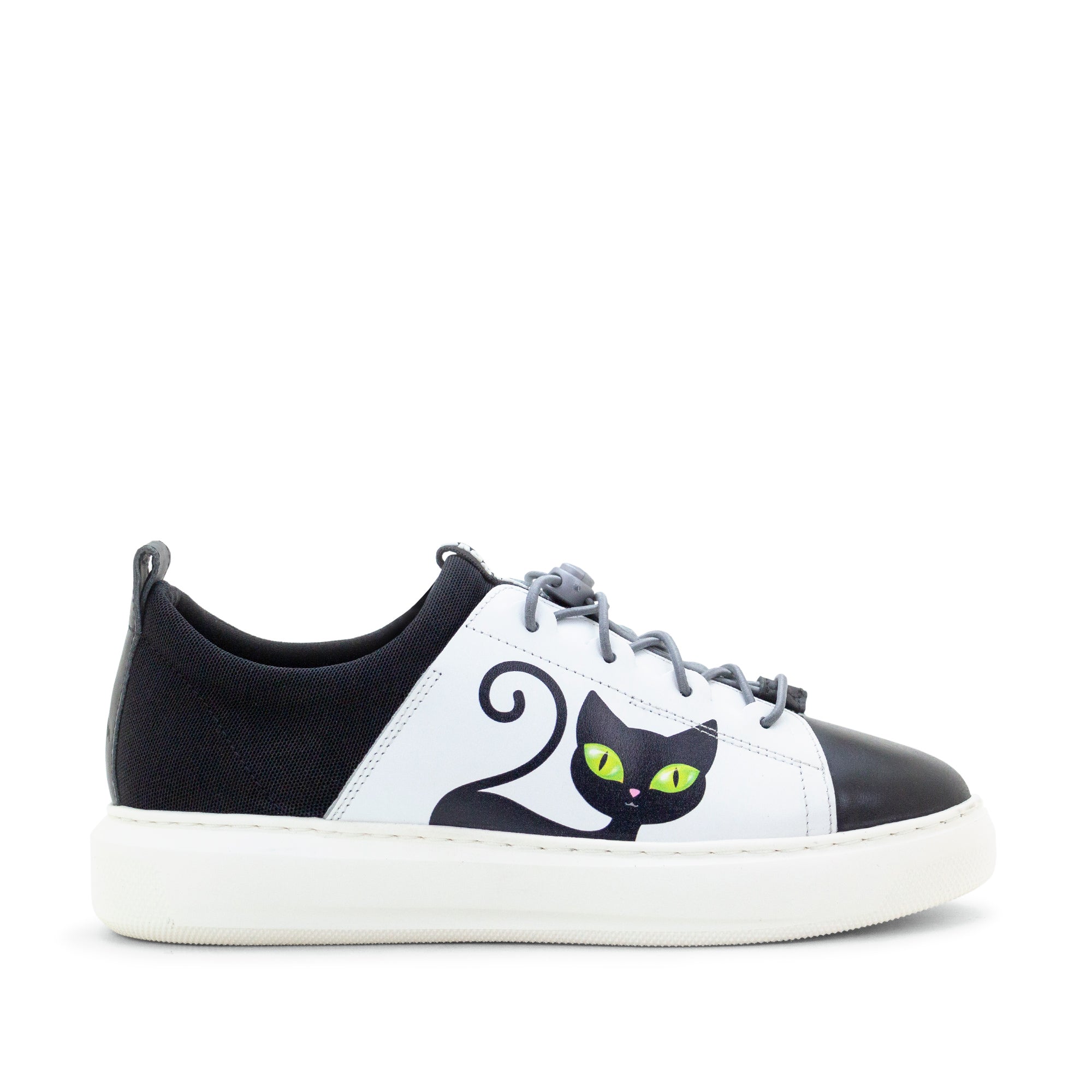 Dromedaris Oyster Bay Leather & Canvas Sneaker - Oki Black Cat