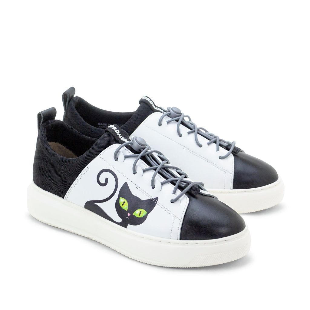 Dromedaris Oyster Bay Leather & Canvas Sneaker - Oki Black Cat