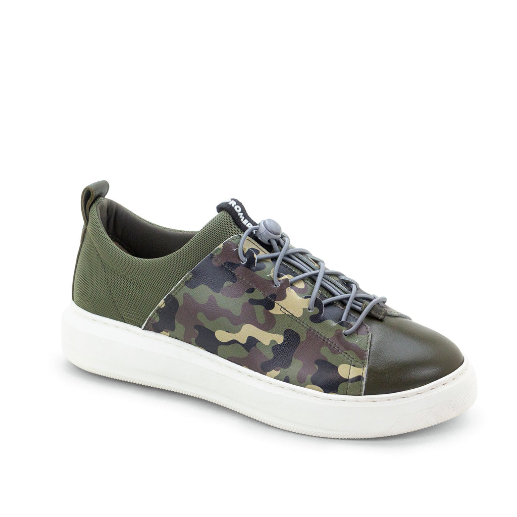 Dromedaris Oyster Bay Leather & Canvas Sneaker - Olive Camo