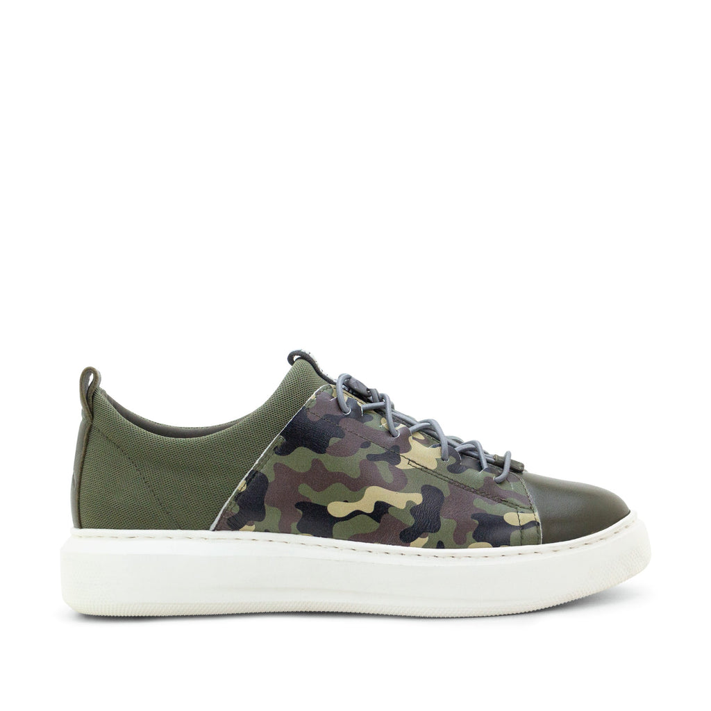 Dromedaris Oyster Bay Leather & Canvas Sneaker - Olive Camo