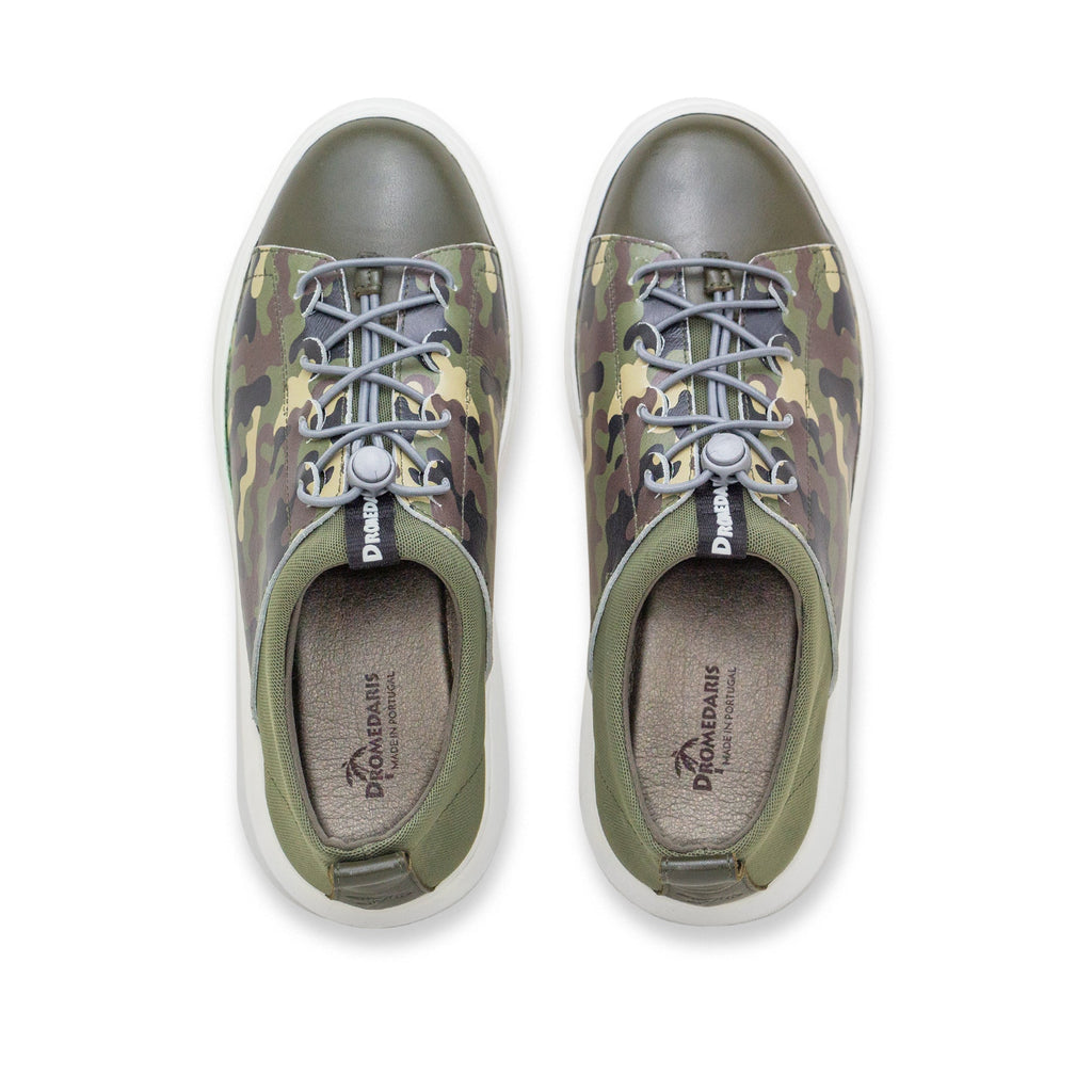 Dromedaris Oyster Bay Leather & Canvas Sneaker - Olive Camo