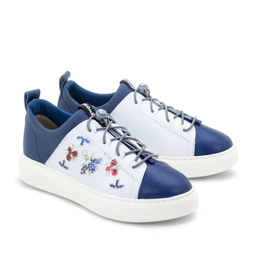 Dromedaris Oyster Bay Leather & Canvas Sneaker - Blue Bee