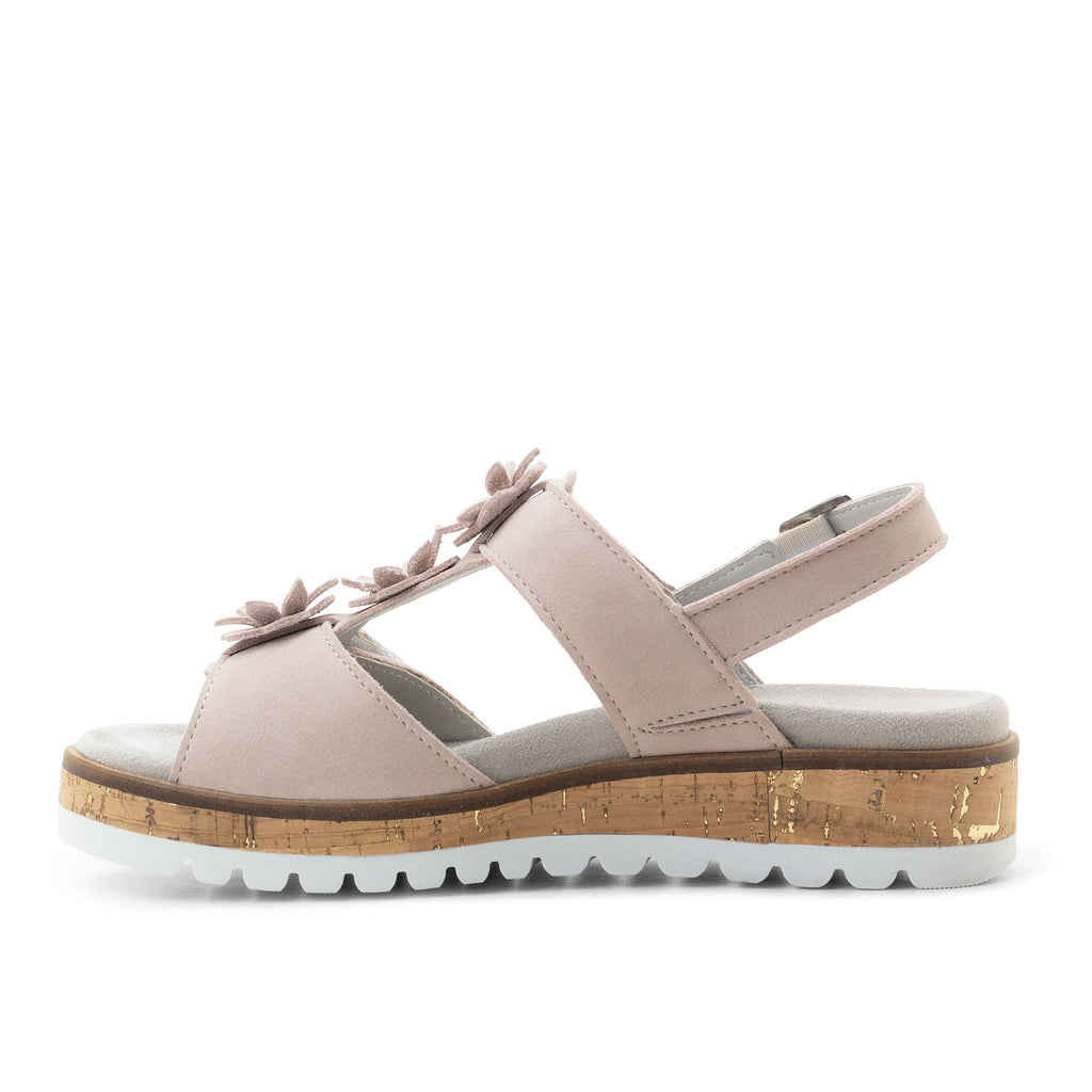 Dromedaris Rosine Leather Flower Adjustable Sandals