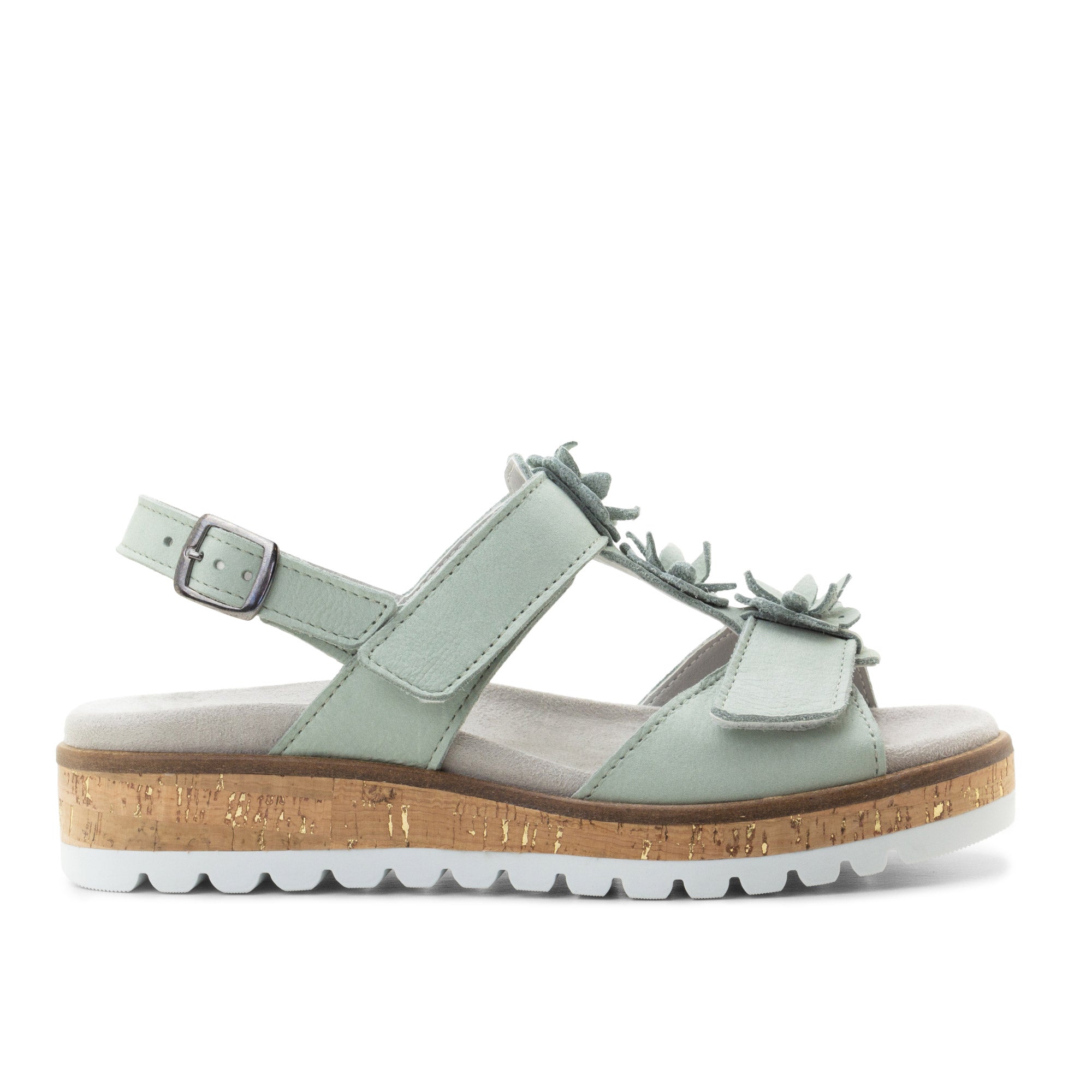 Dromedaris Rosine Leather Flower Adjustable Sandals