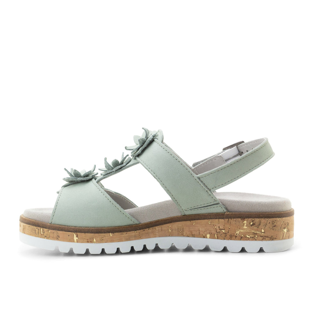 Dromedaris Rosine Leather Flower Adjustable Sandals