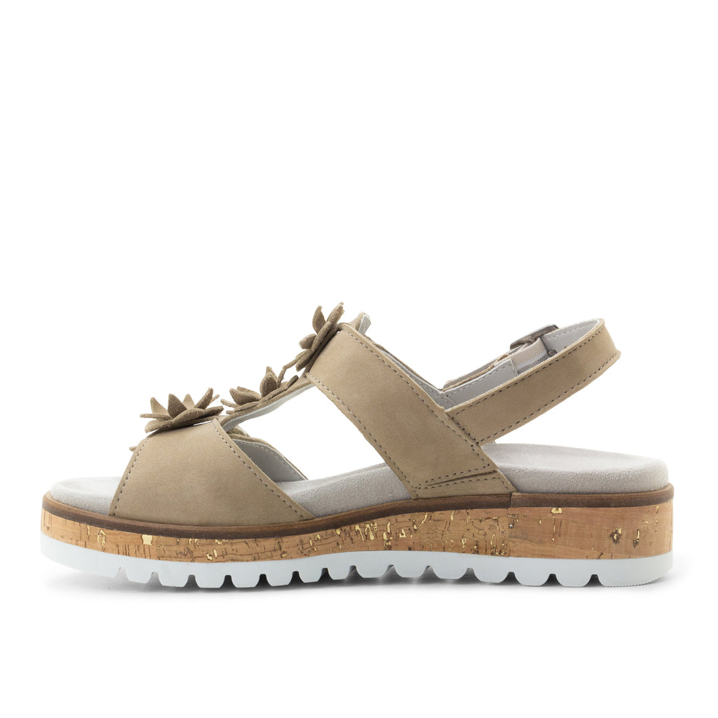 Dromedaris Rosine Leather Flower Adjustable Sandals