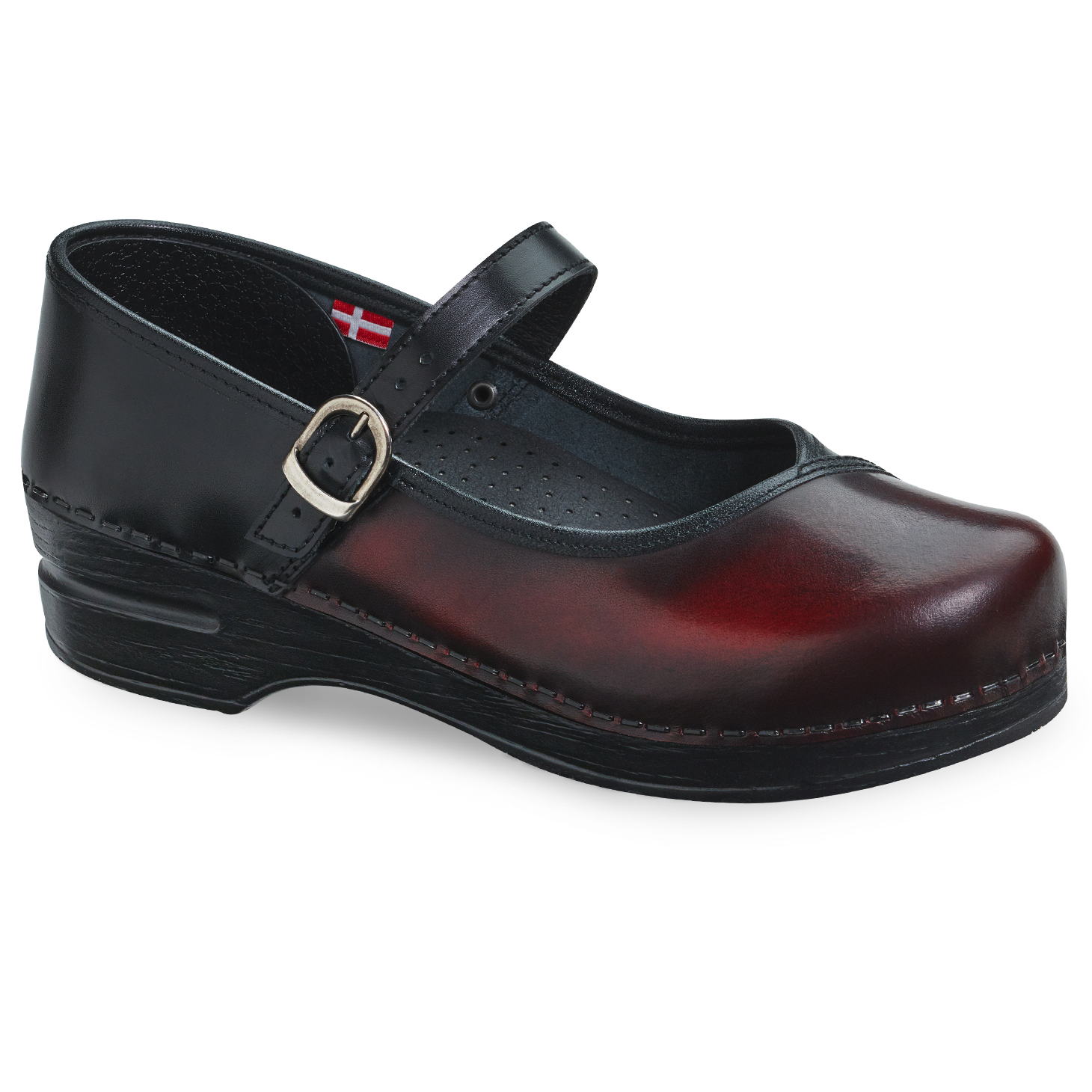 Sanita Everly Women's Clog in Black/Bordeaux