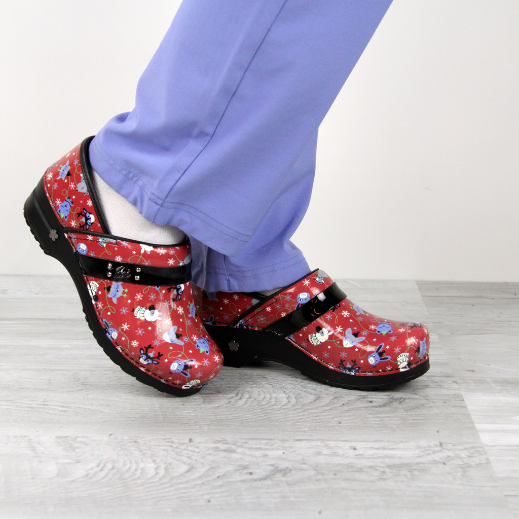 Sanita Festive Farm Women's Clog in Red