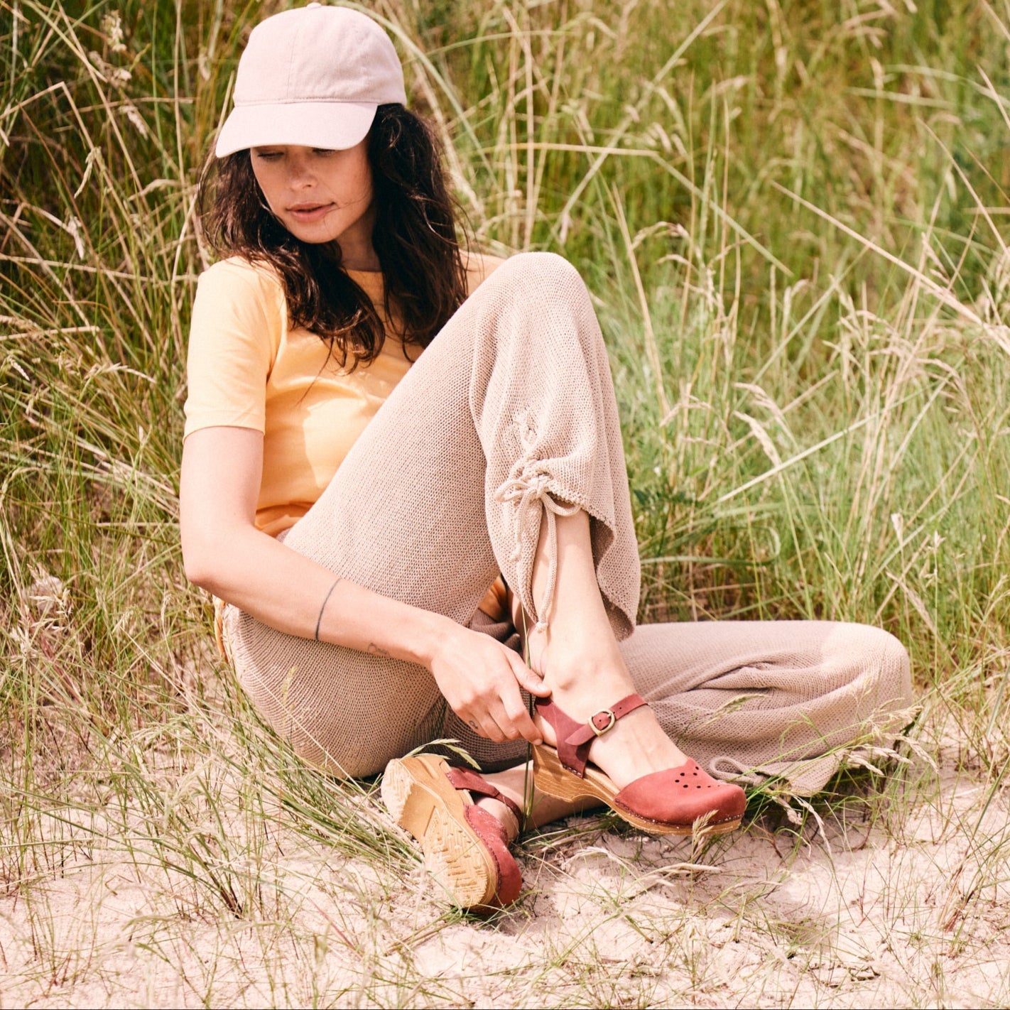 Sanita Heart Women's Sandal in Deep Red