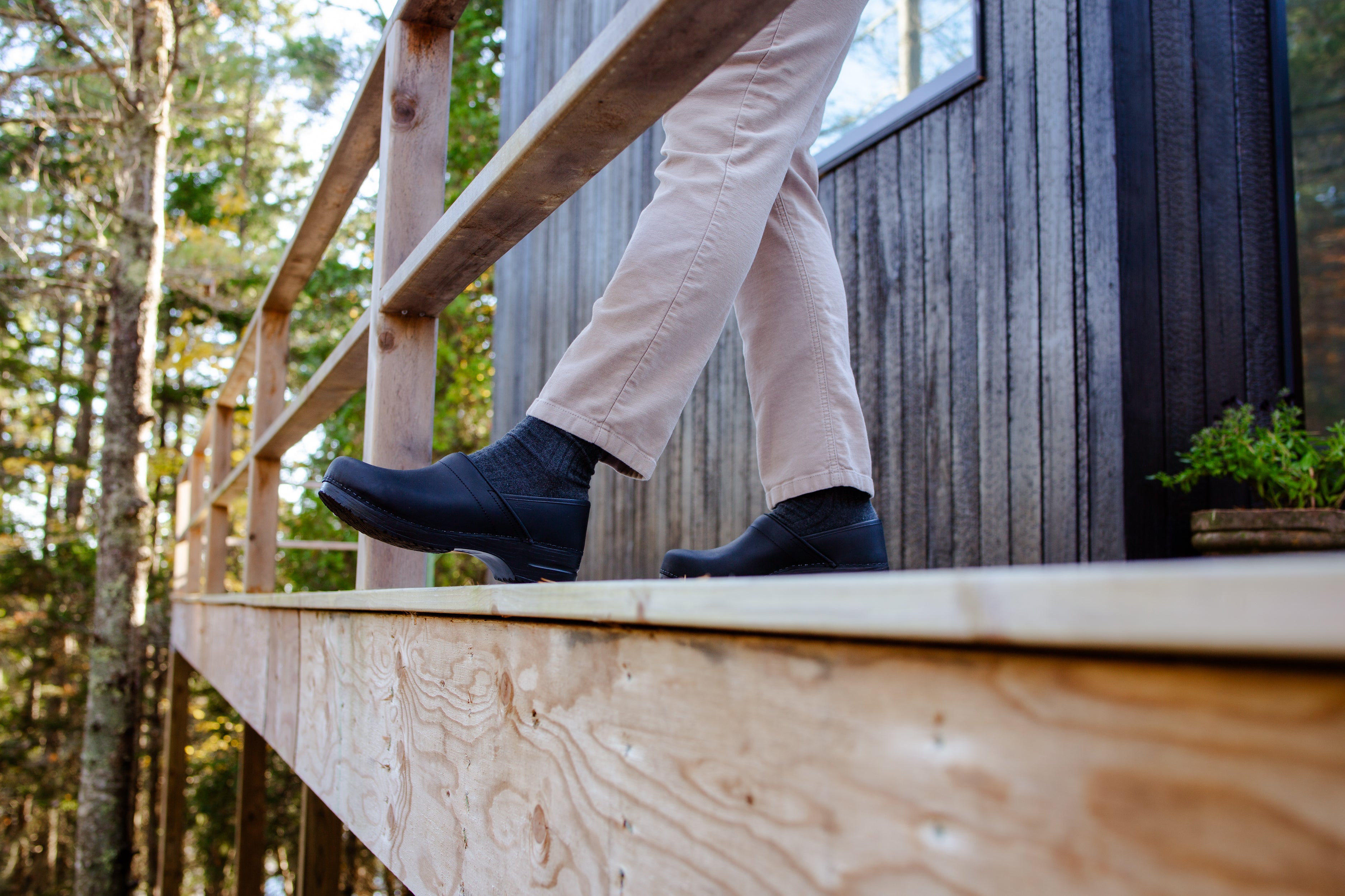 Sanita Pro. Oiled Leather Men's Clog in Black