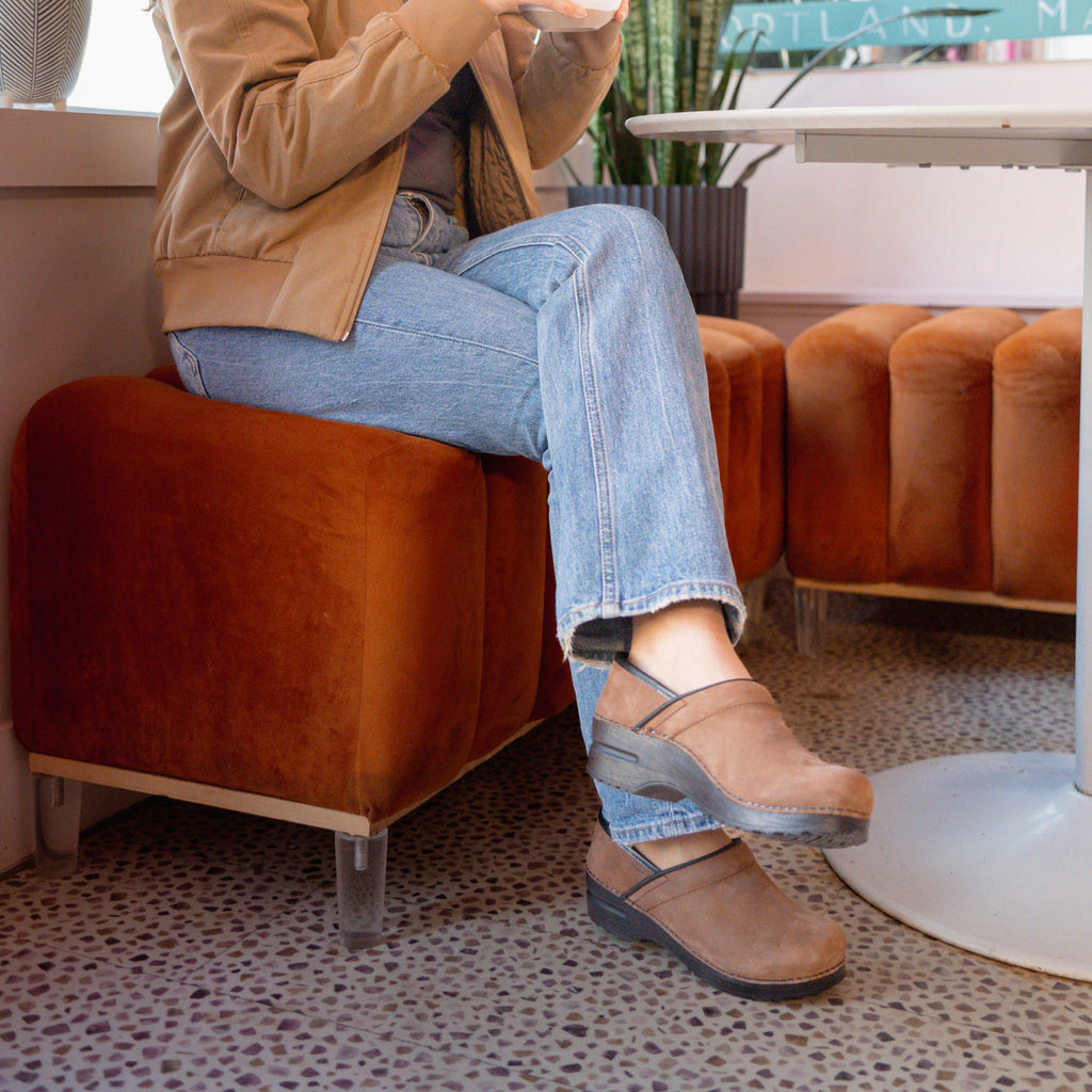 Sanita Pro. Oiled Leather Women's Clog in Chocolate