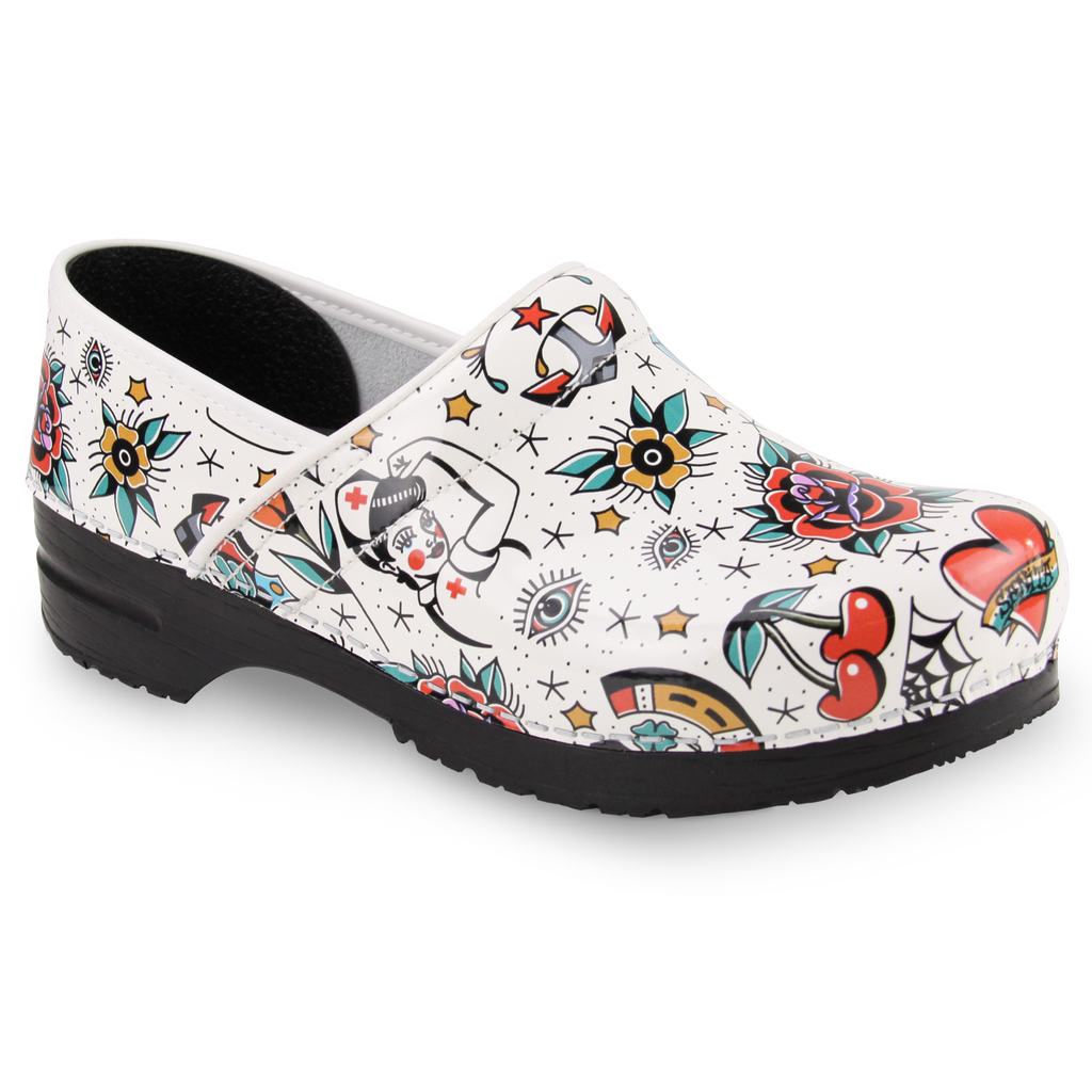 Sanita Rockabilly Women's Clog in White