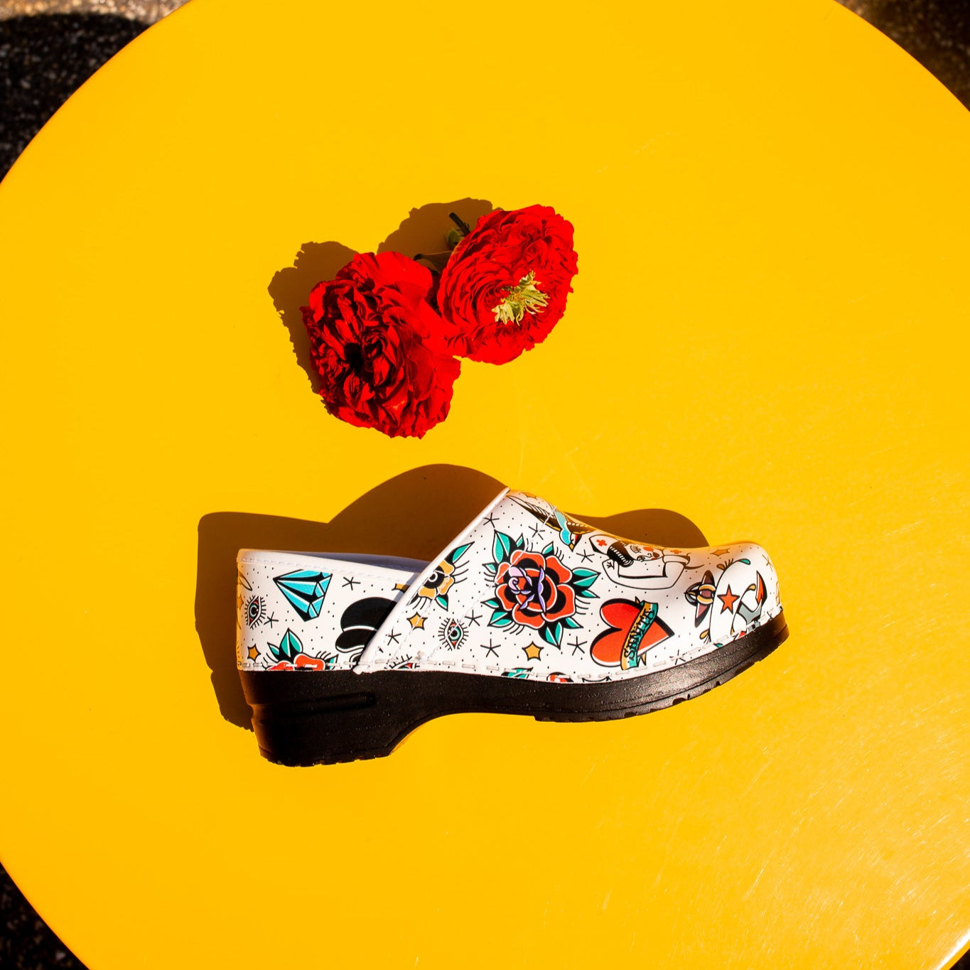 Sanita Rockabilly Women's Clog in White