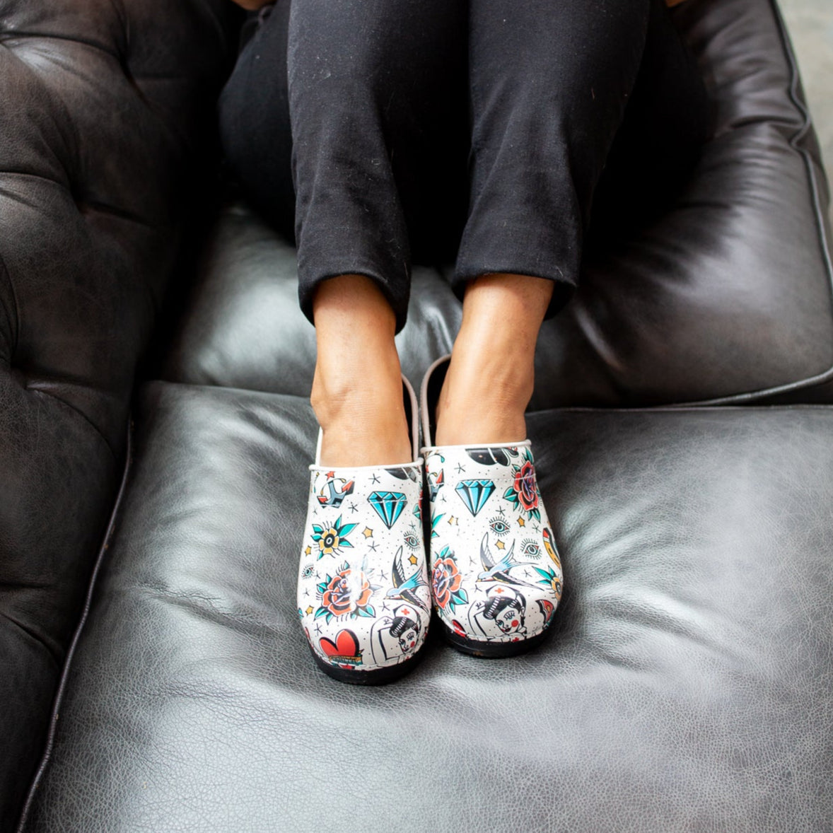 Sanita Rockabilly Women's Clog in White