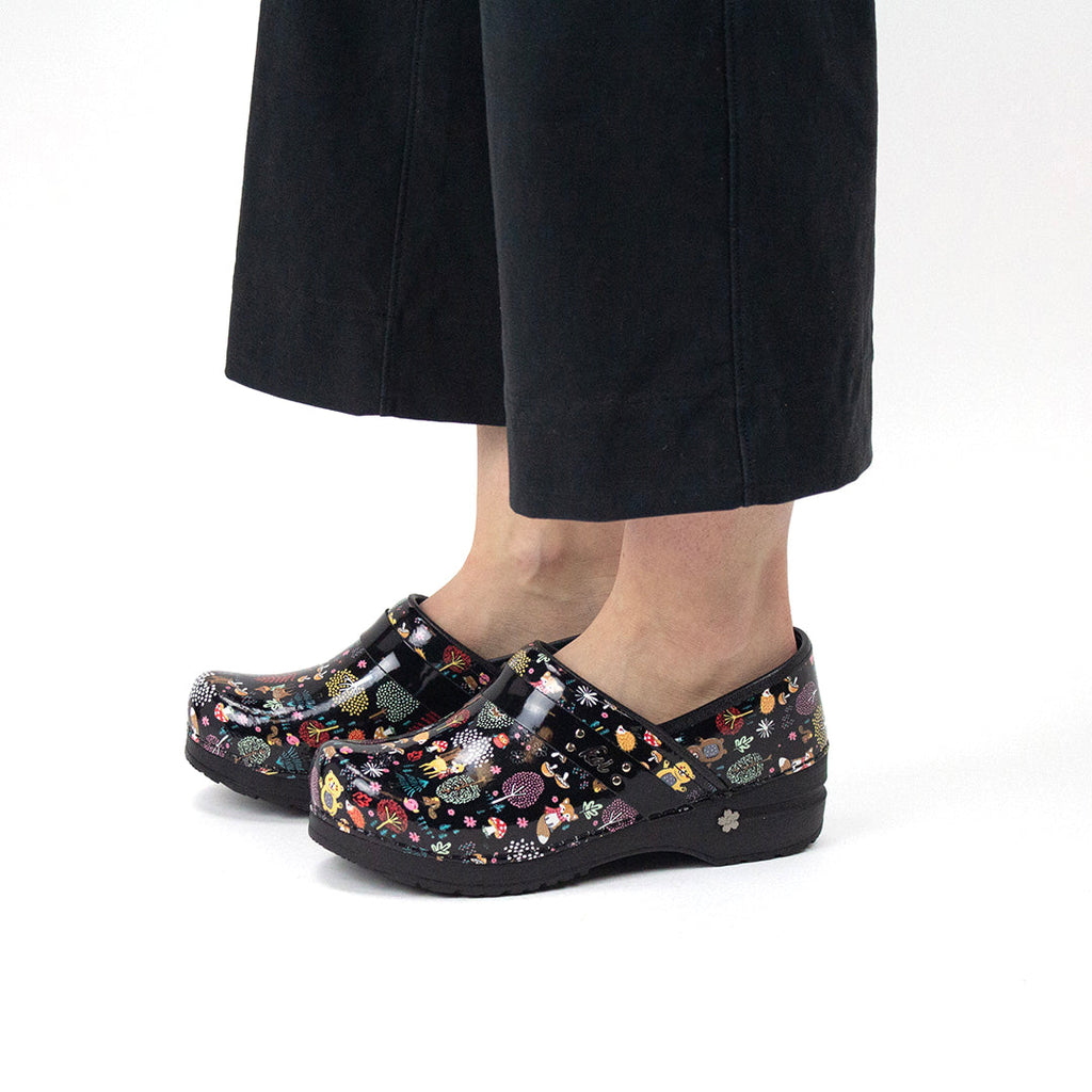 Sanita Woodland Creatures Women's Clog in Black