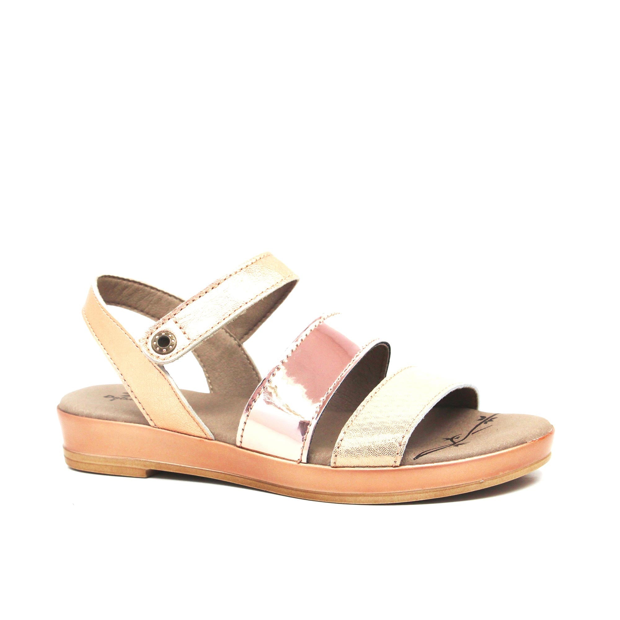 Dromedaris Suzie Metallic Leather Sandals