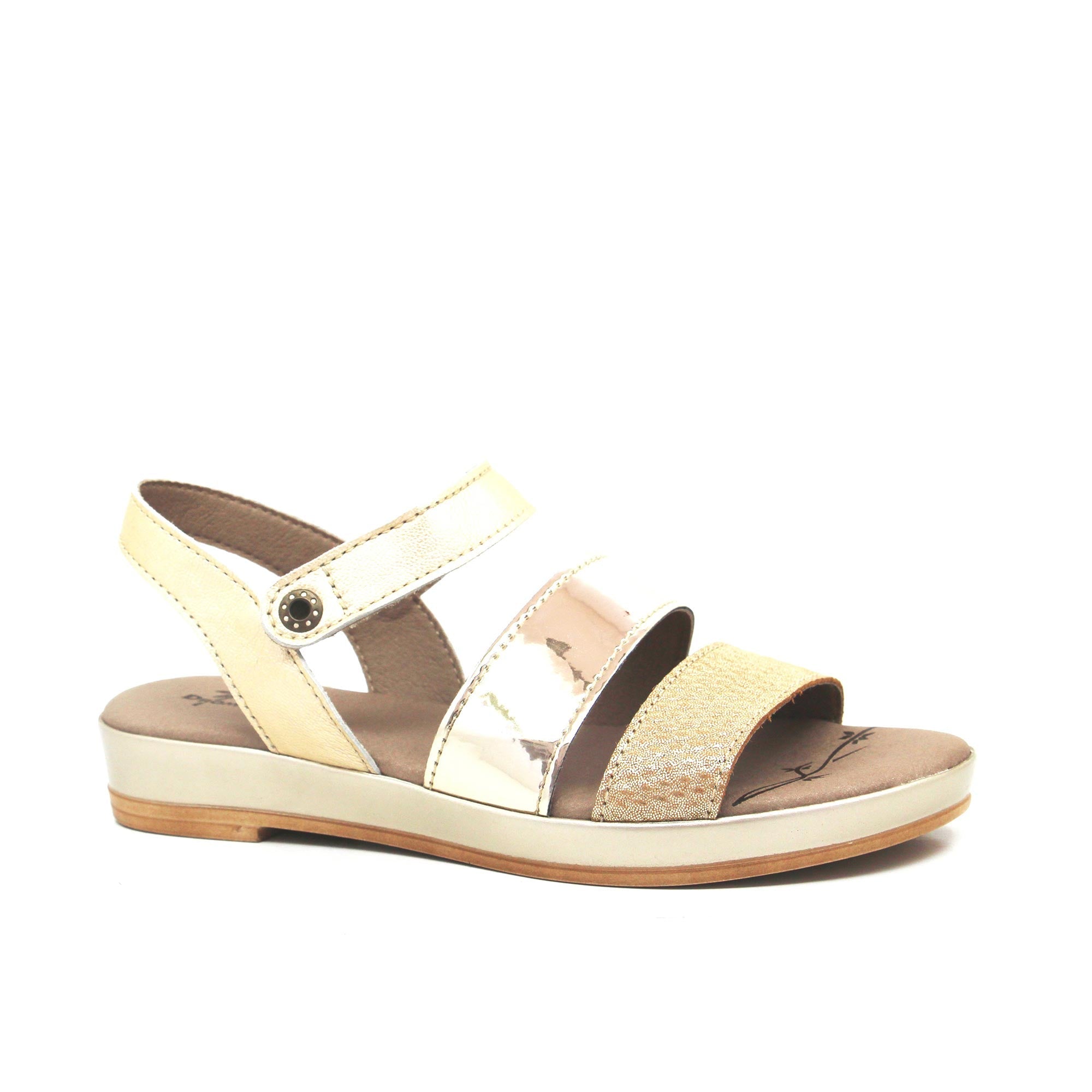 Dromedaris Suzie Metallic Leather Sandals