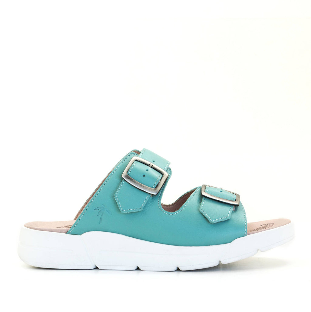 Dromedaris Terry Slip-On Leather Sandal in Colorful Prints