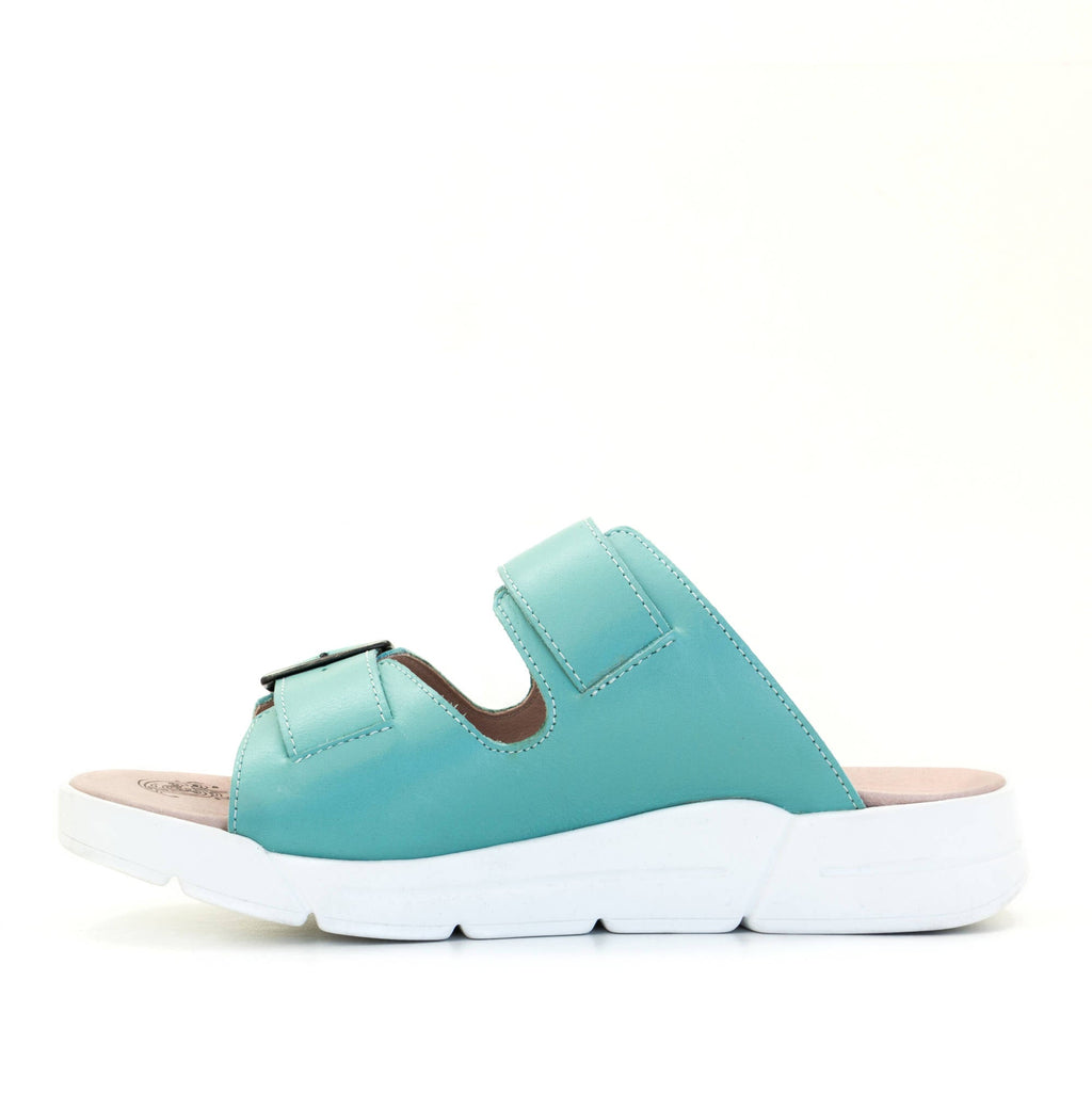 Dromedaris Terry Slip-On Leather Sandal in Colorful Prints