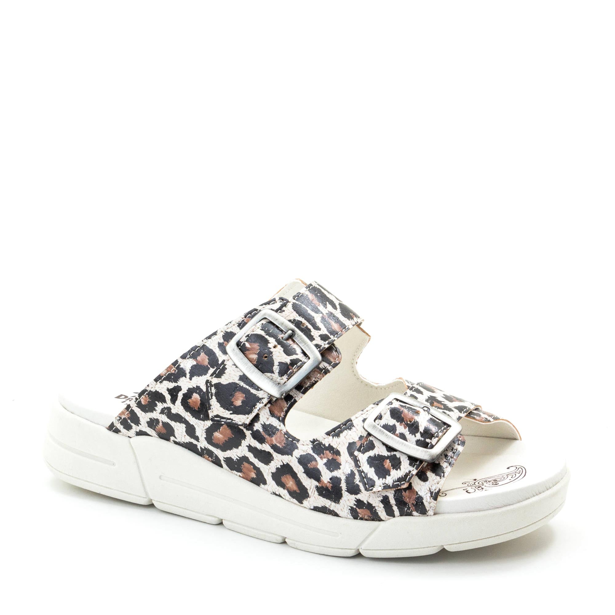 Dromedaris Terry Slip-On Leather Sandal in Animal Prints