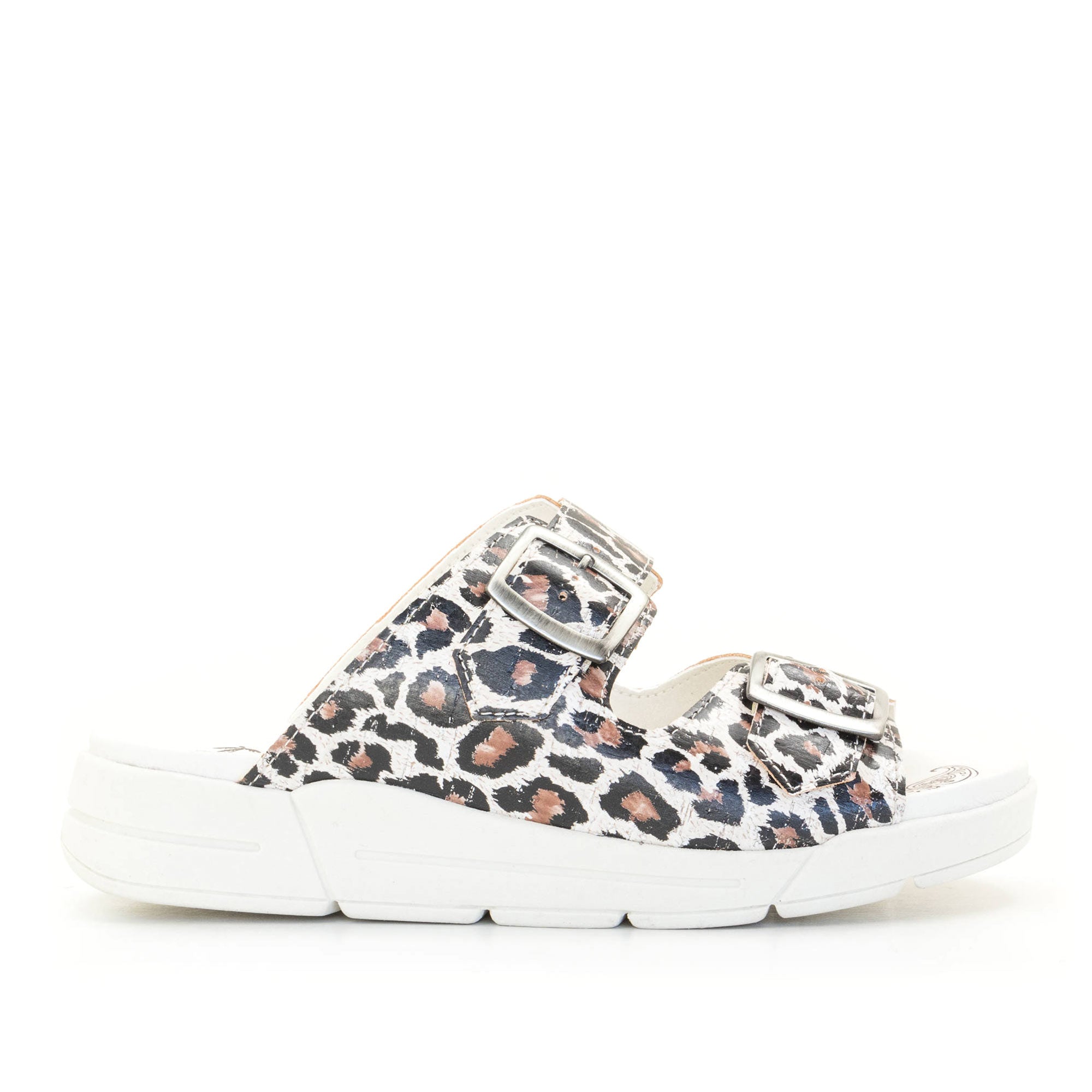 Dromedaris Terry Slip-On Leather Sandal in Animal Prints