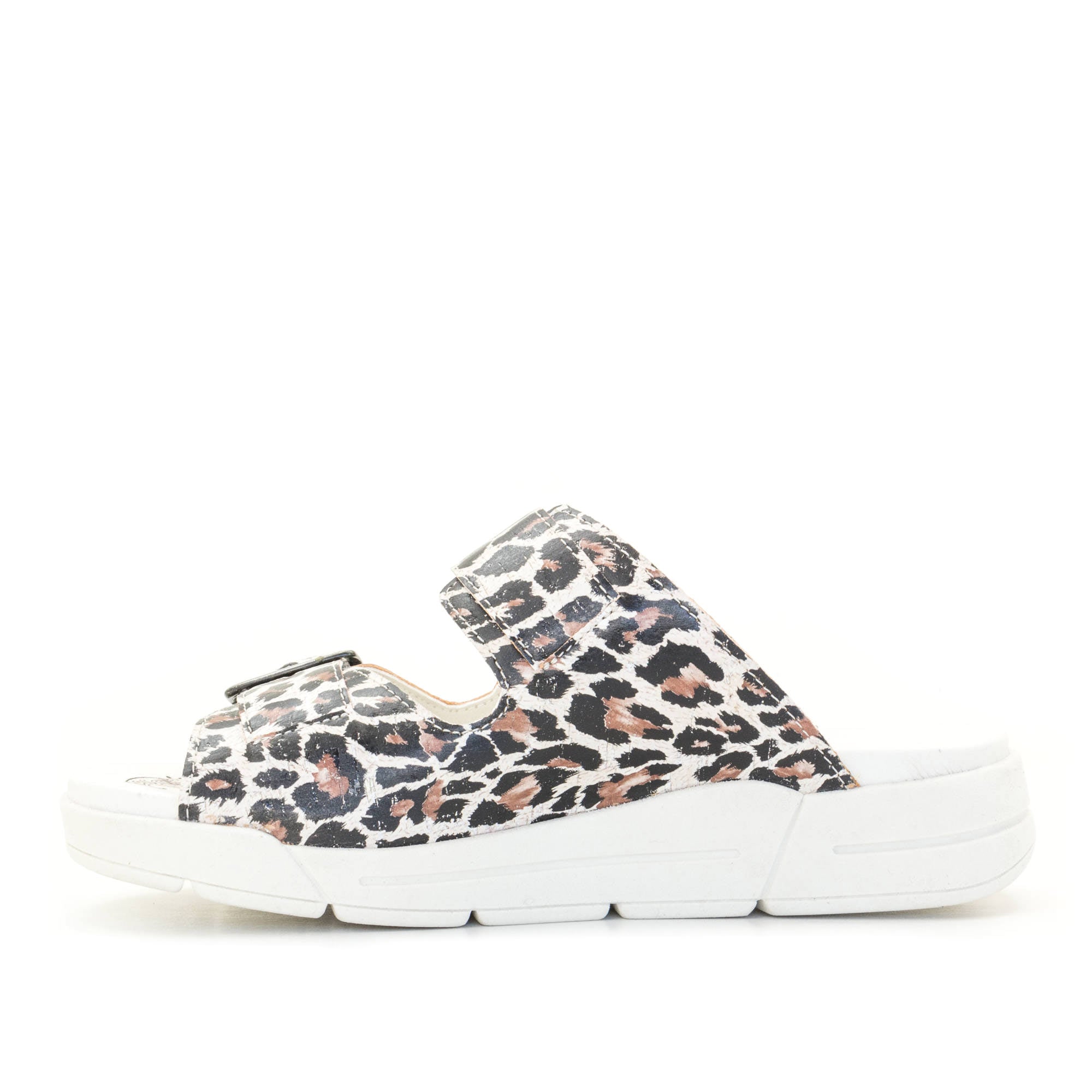 Dromedaris Terry Slip-On Leather Sandal in Animal Prints