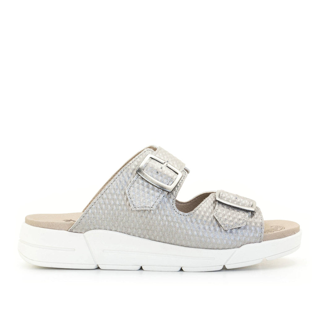 Dromedaris Terry Slip-On Metallic Cairo Leather Sandal