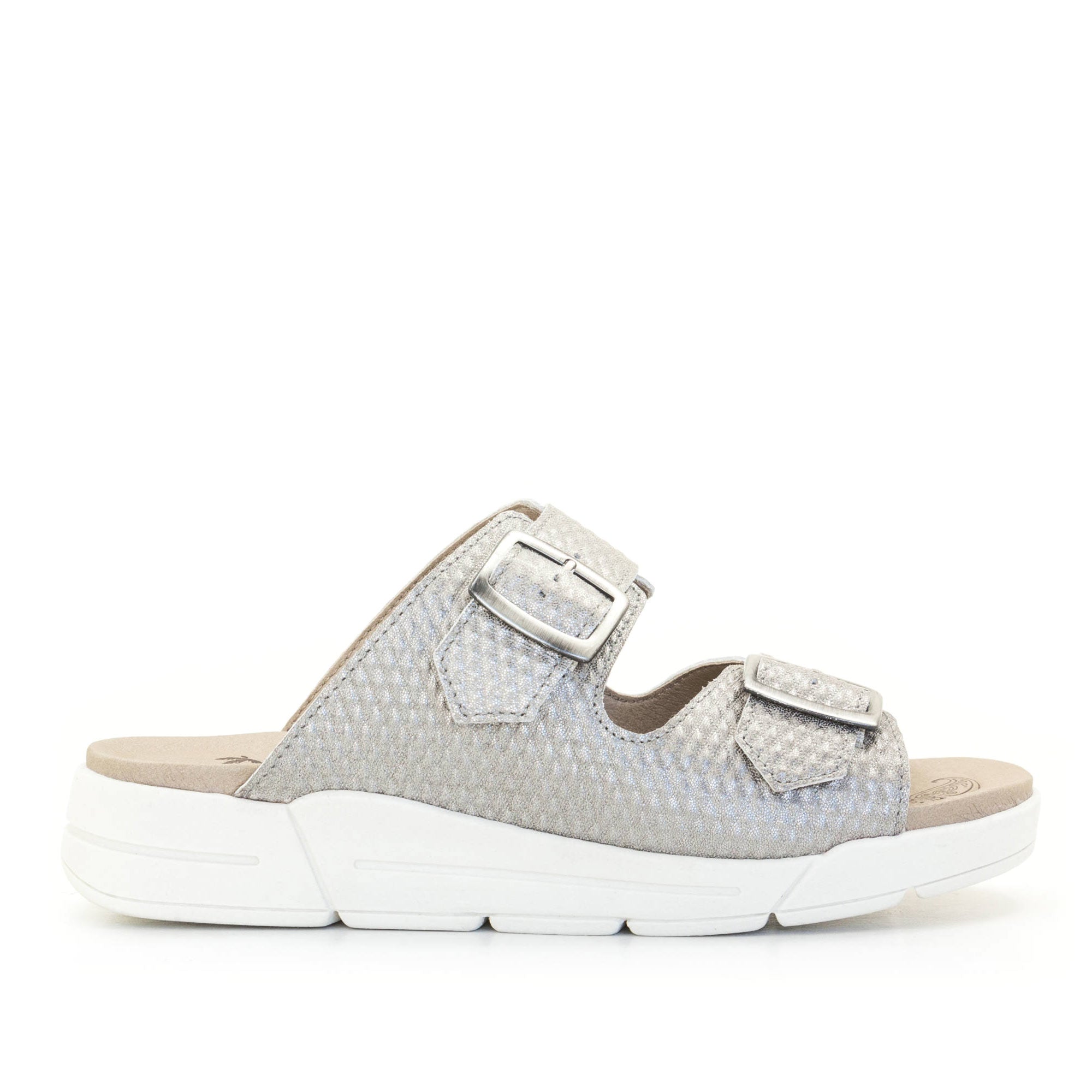 Dromedaris Terry Slip-On Metallic Cairo Leather Sandal