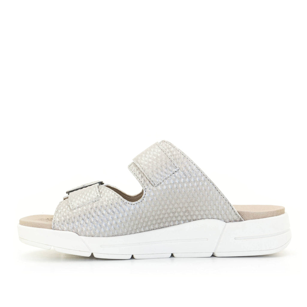 Dromedaris Terry Slip-On Metallic Cairo Leather Sandal