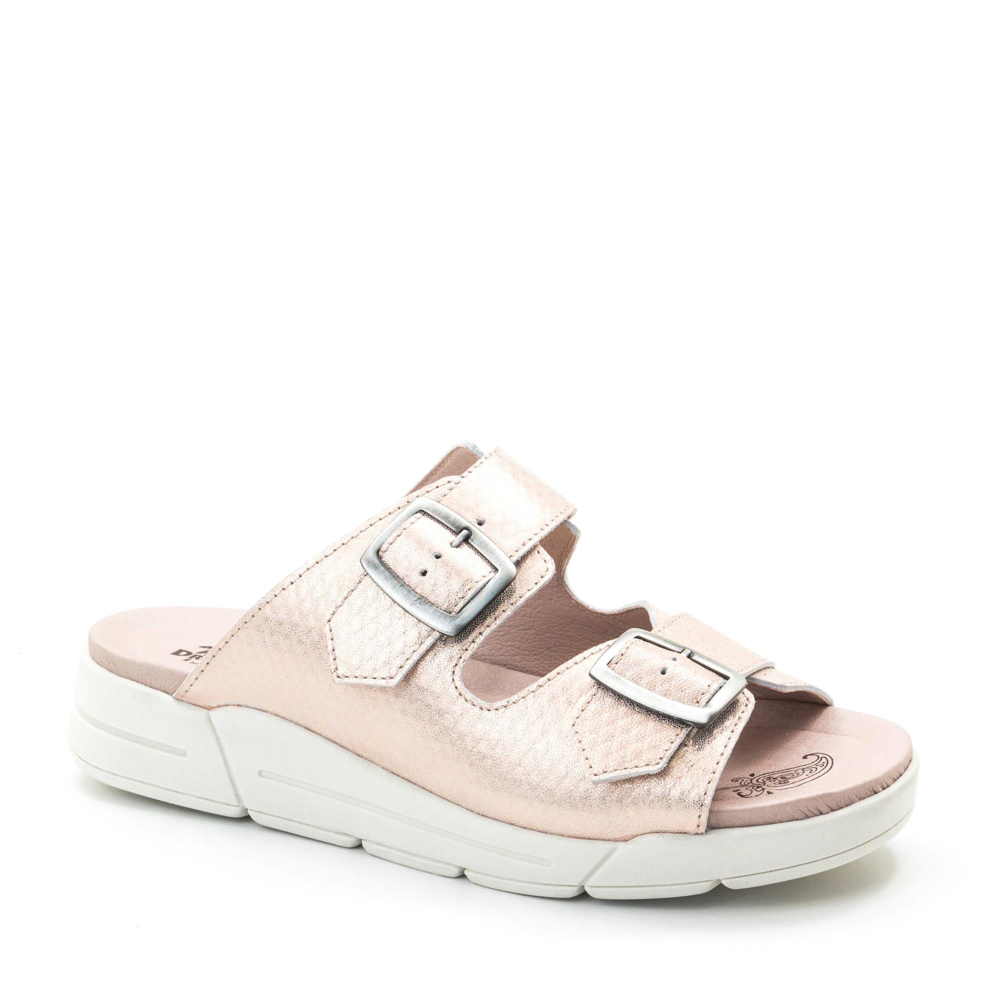 Dromedaris Terry Slip-On Metallic Cairo Leather Sandal