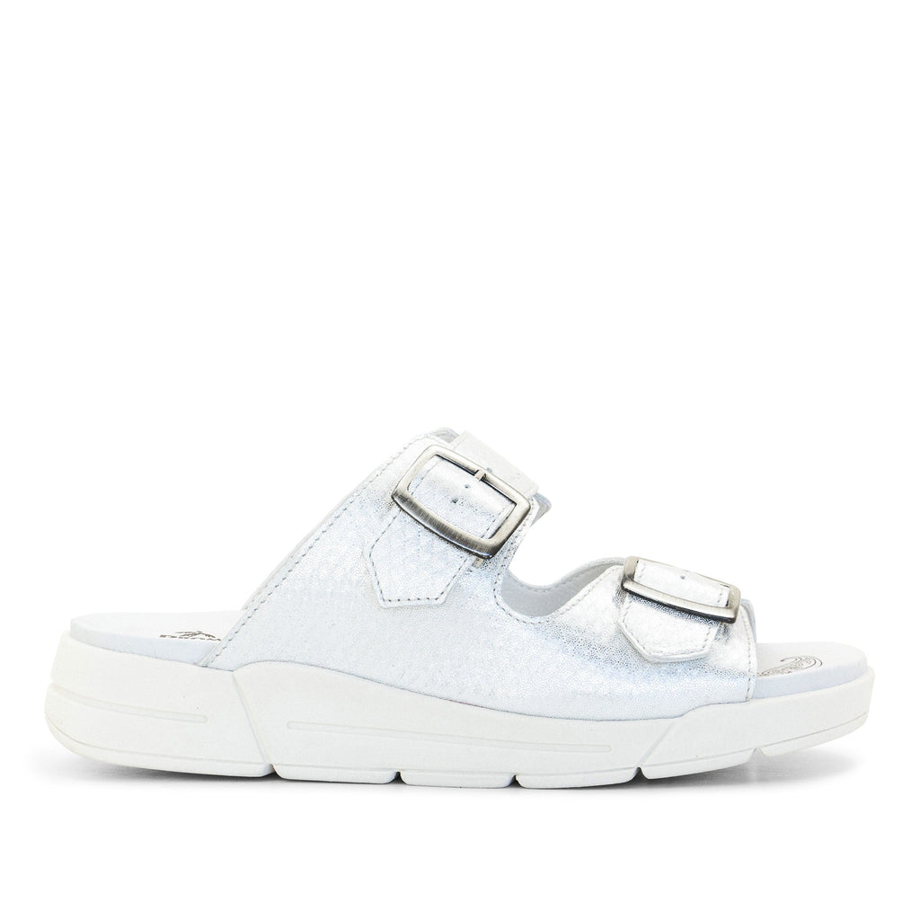 Dromedaris Terry Slip-On Metallic Cairo Leather Sandal