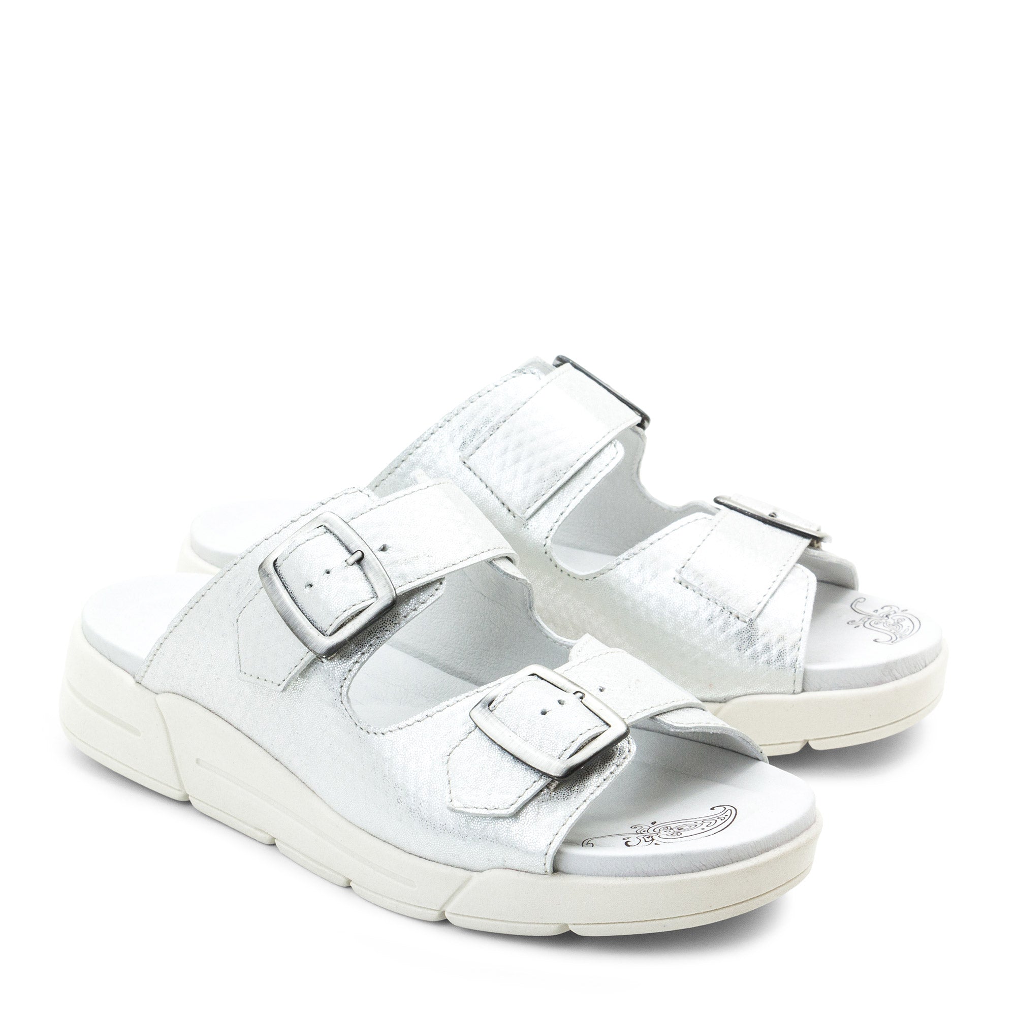Dromedaris Terry Slip-On Metallic Cairo Leather Sandal
