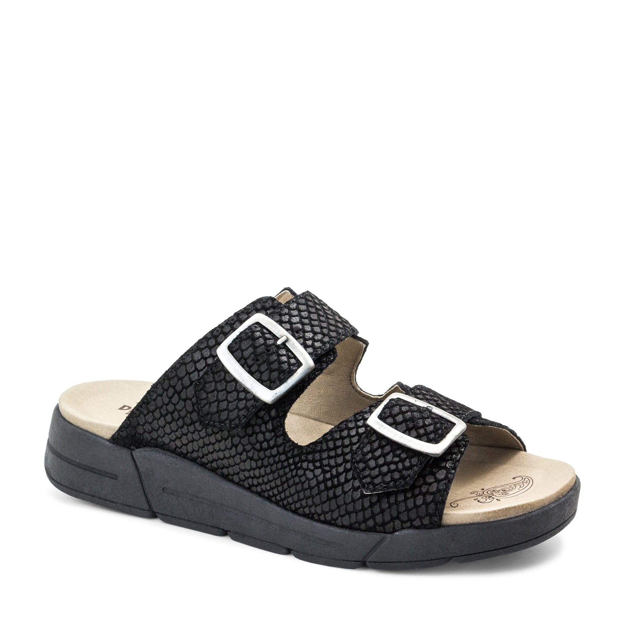 Dromedaris Terry Slip-On Leather Sandal in Colorful Prints