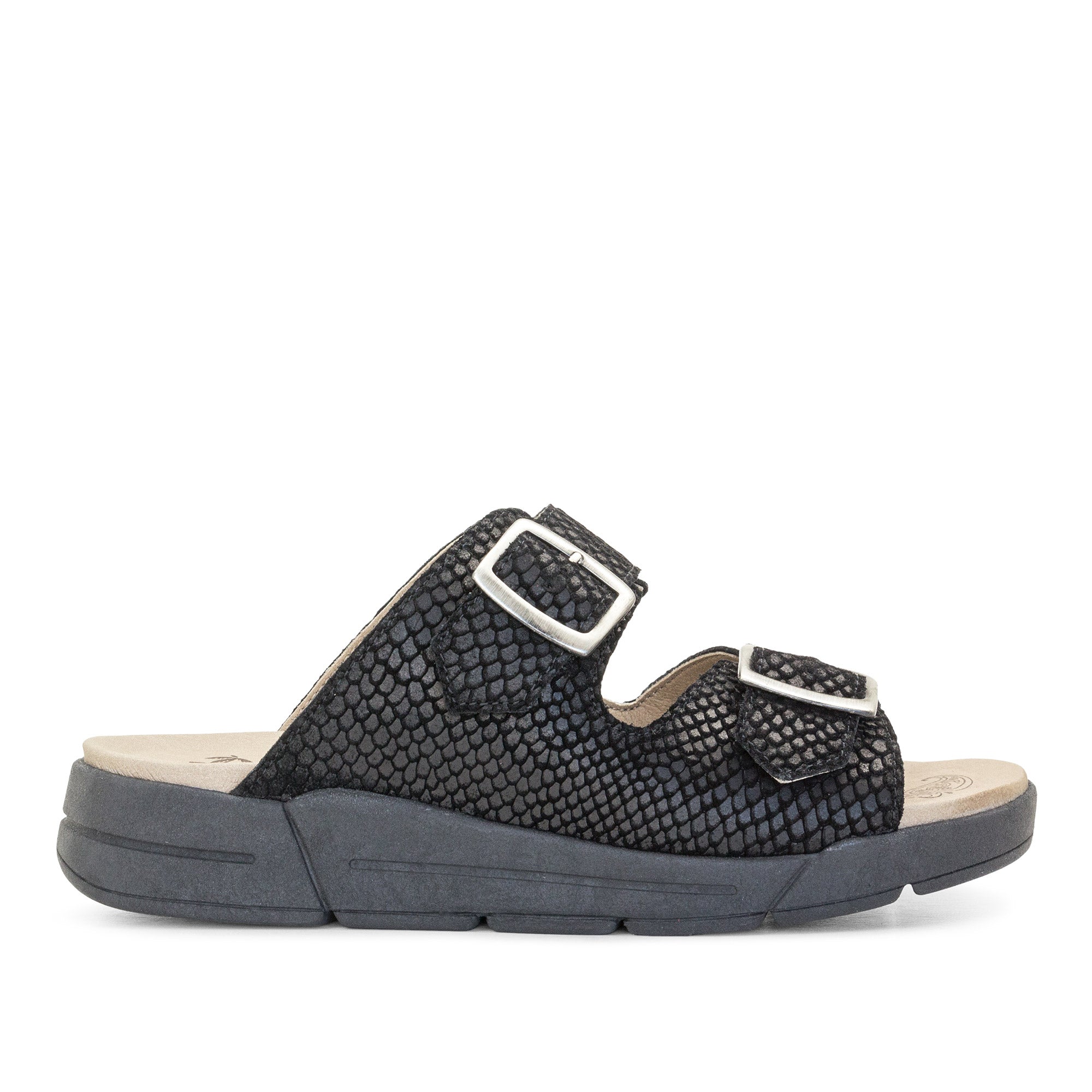 Dromedaris Terry Slip-On Leather Sandal in Colorful Prints