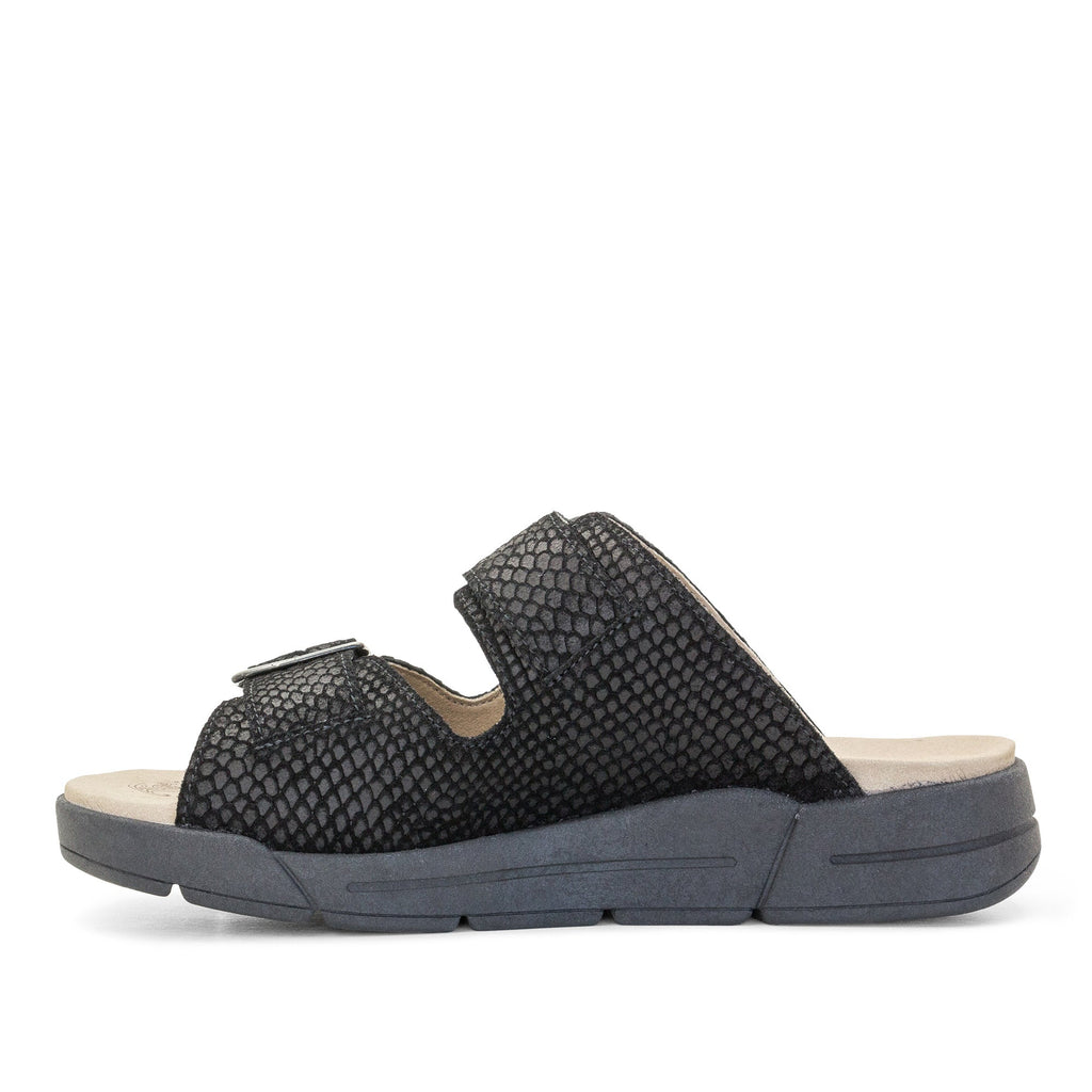 Dromedaris Terry Slip-On Leather Sandal in Colorful Prints