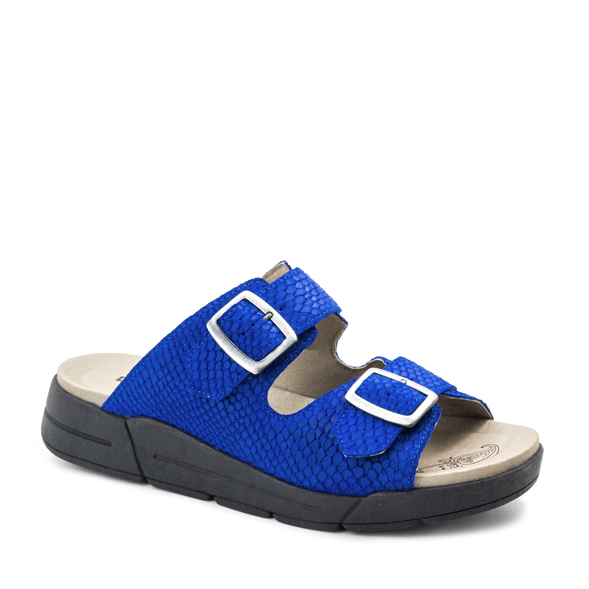 Dromedaris Terry Slip-On Leather Sandal in Colorful Prints