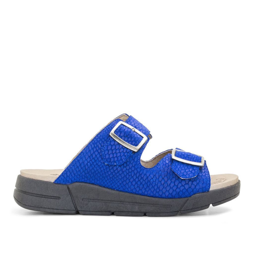 Dromedaris Terry Slip-On Leather Sandal in Colorful Prints