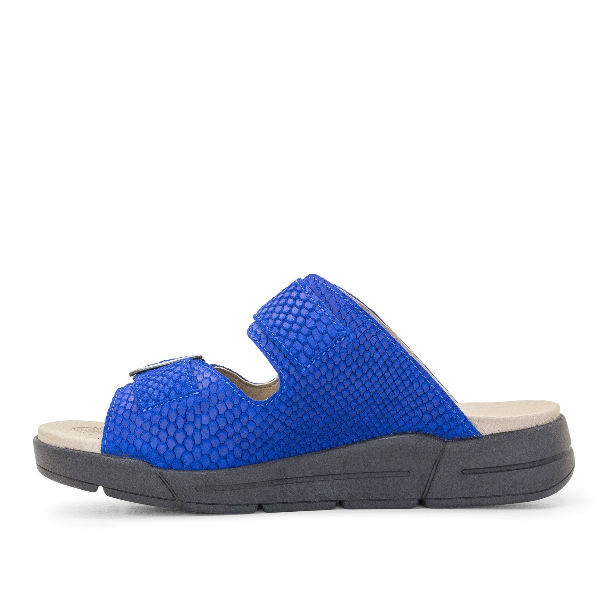 Dromedaris Terry Slip-On Leather Sandal in Colorful Prints