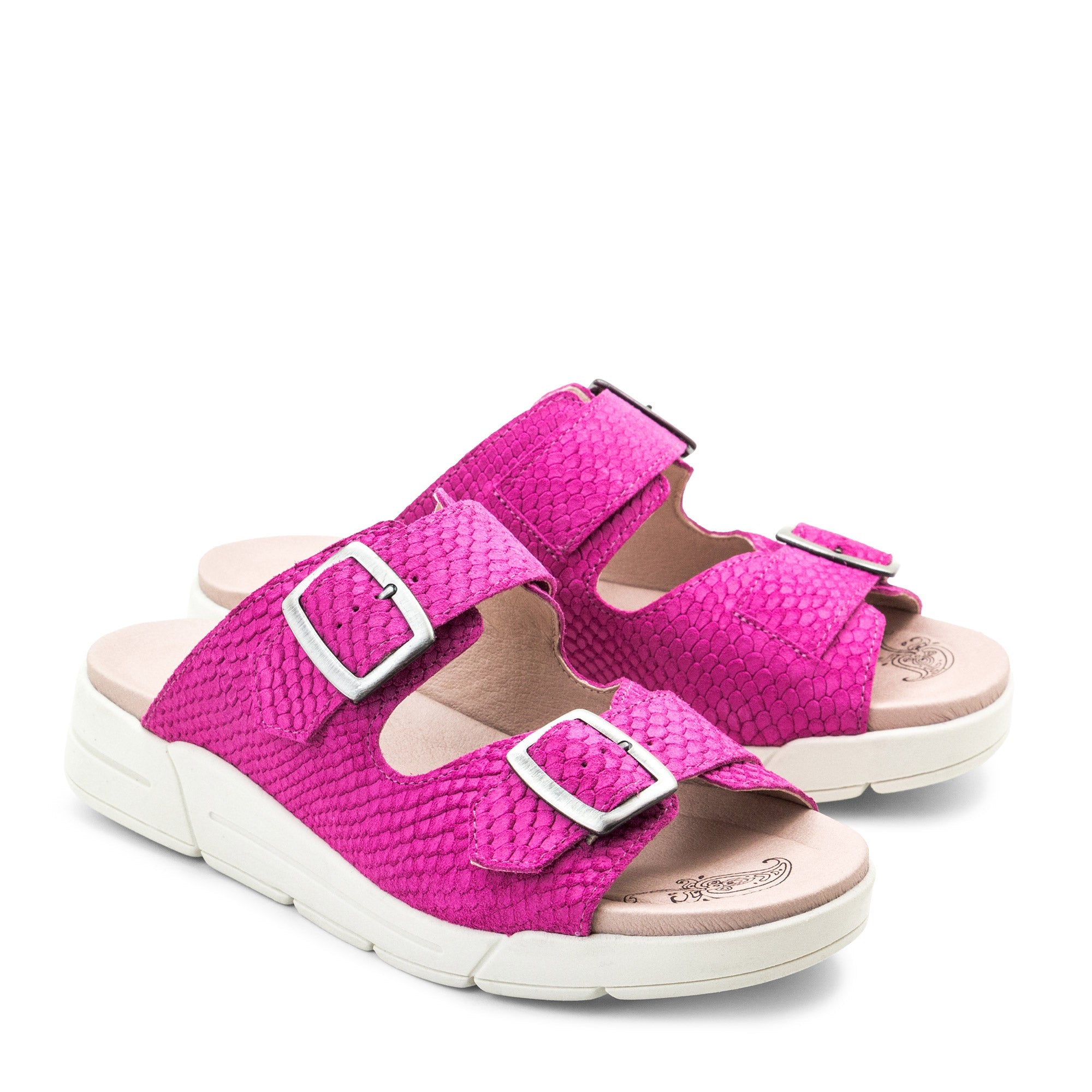 Dromedaris Terry Slip-On Leather Sandal in Colorful Prints