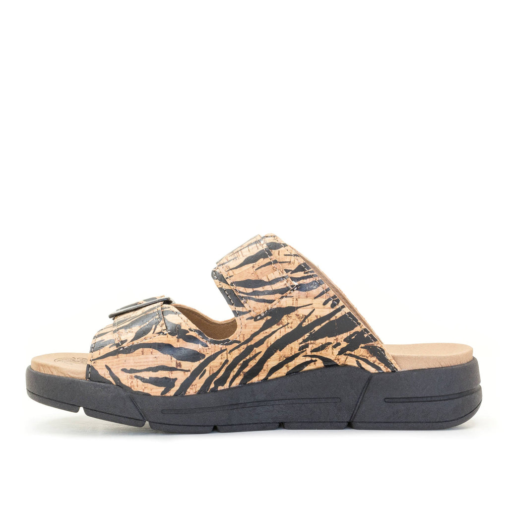 Dromedaris Terry Slip-On Leather Sandal in Animal Prints