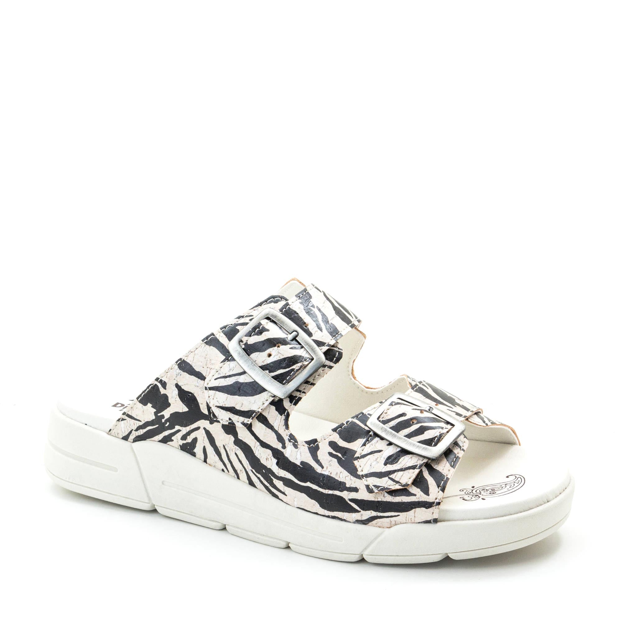 Dromedaris Terry Slip-On Leather Sandal in Animal Prints