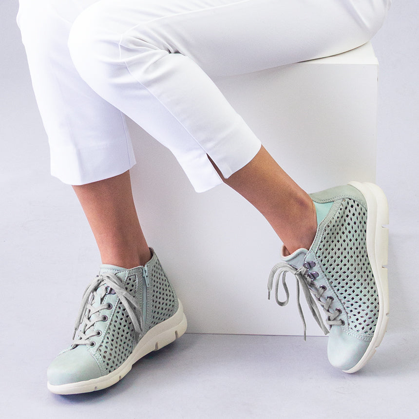 Dromedaris Victoria Perforated Leather Summer Bootie